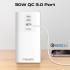 Promate Power Tower 70W multi-port Charging Station dual PD70W USB-C ports, a 30W QC 3.0 port and four universal 2500W Charging Station with Quad AC Sockets